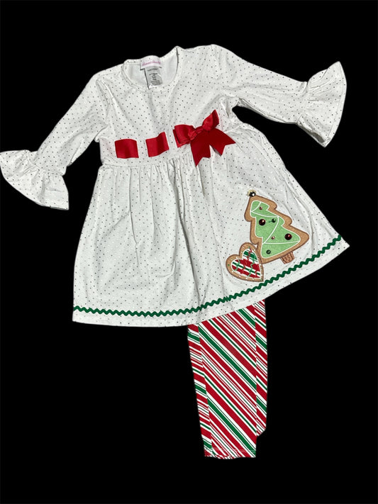 WHITE/ RED BONNIE JEAN CHRISTMAS OUTFIT, 6X