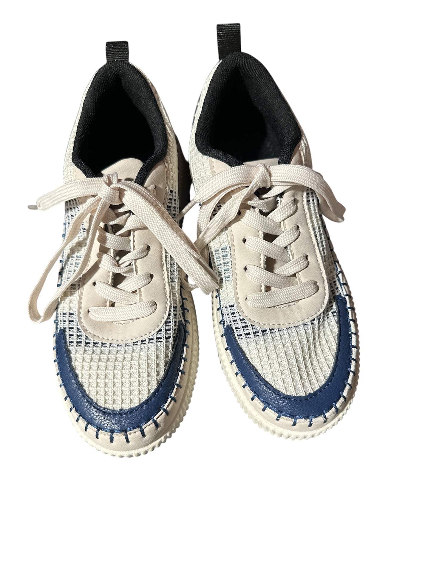 NAVY/ BEIGE TOP MODA PLATFORM SNEAKERS, 6