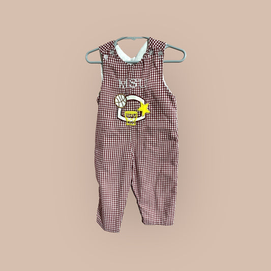 MAROON/ WHITE KATE REES MSU SMOCKED