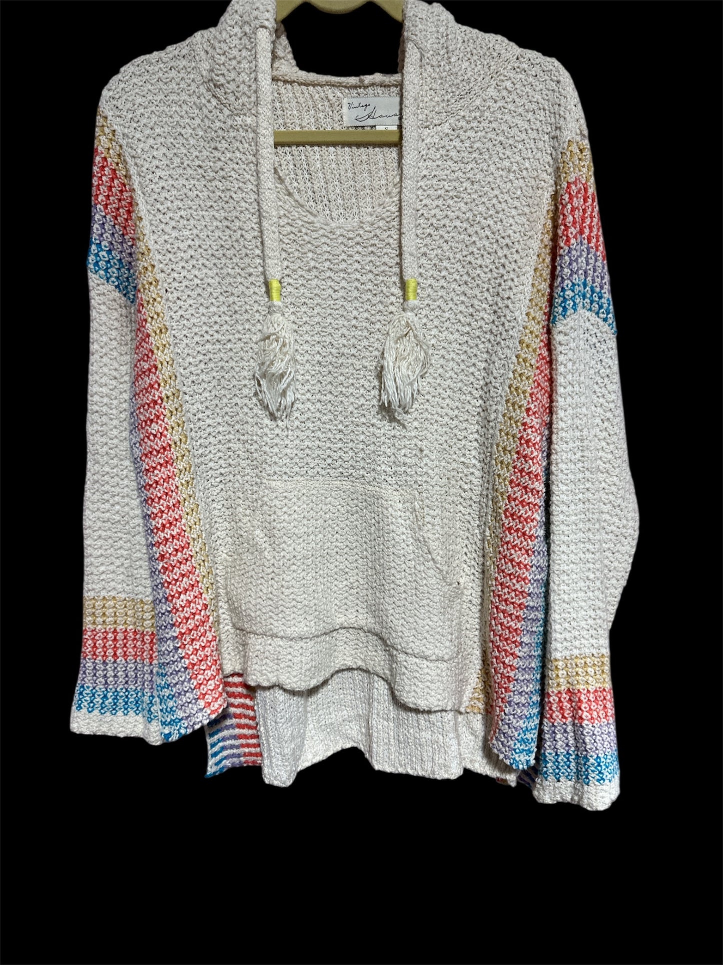 BEIGE/ MULTI VINTAGE HAVANA PULLOVER , SMALL