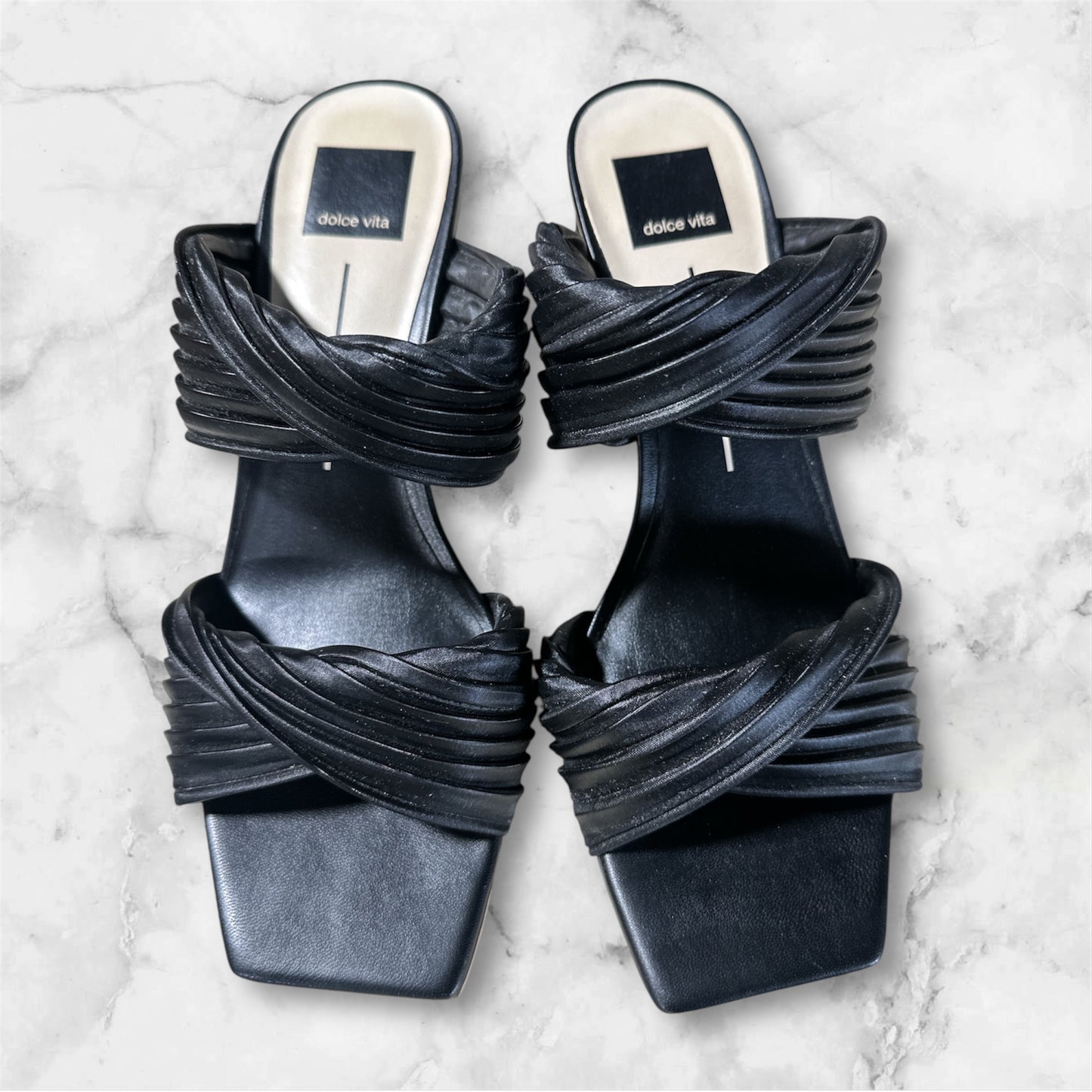 BLACK DOLCE VITA SANDALS, 9.5
