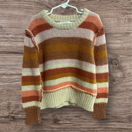CORAL STRIPE VIGNETTE SWEATER, 4